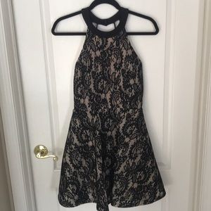 Windsor Nude and Black Lace Dress